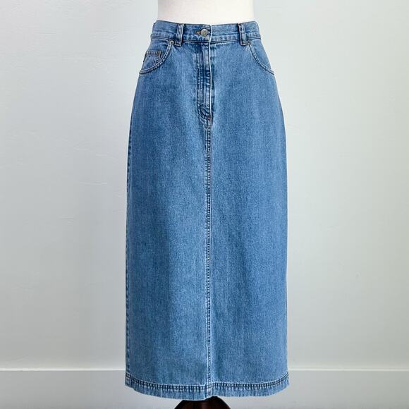 Lauren Jeans Co. Ralph Lauren Vintage Denim Midi Skirt - Picture 1 of 9